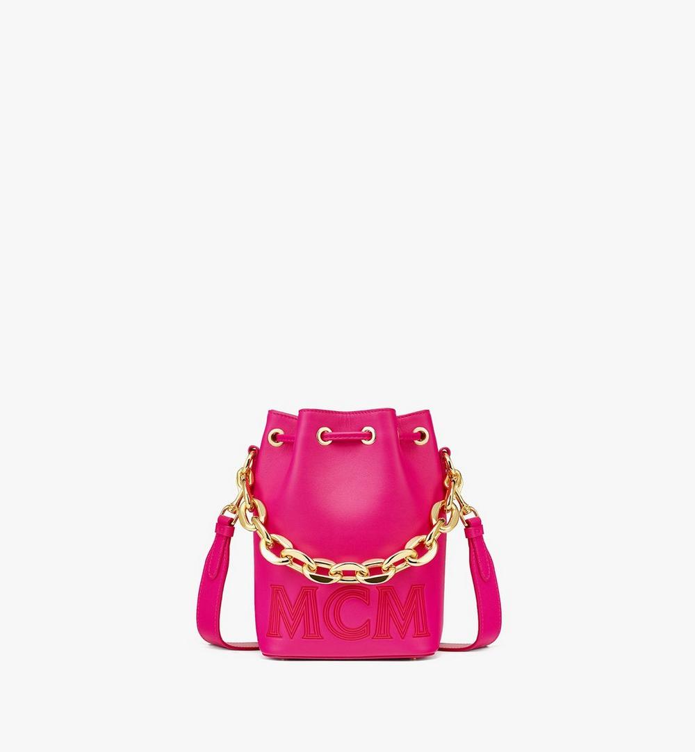 Drawstring Bag in Chain Leather 1